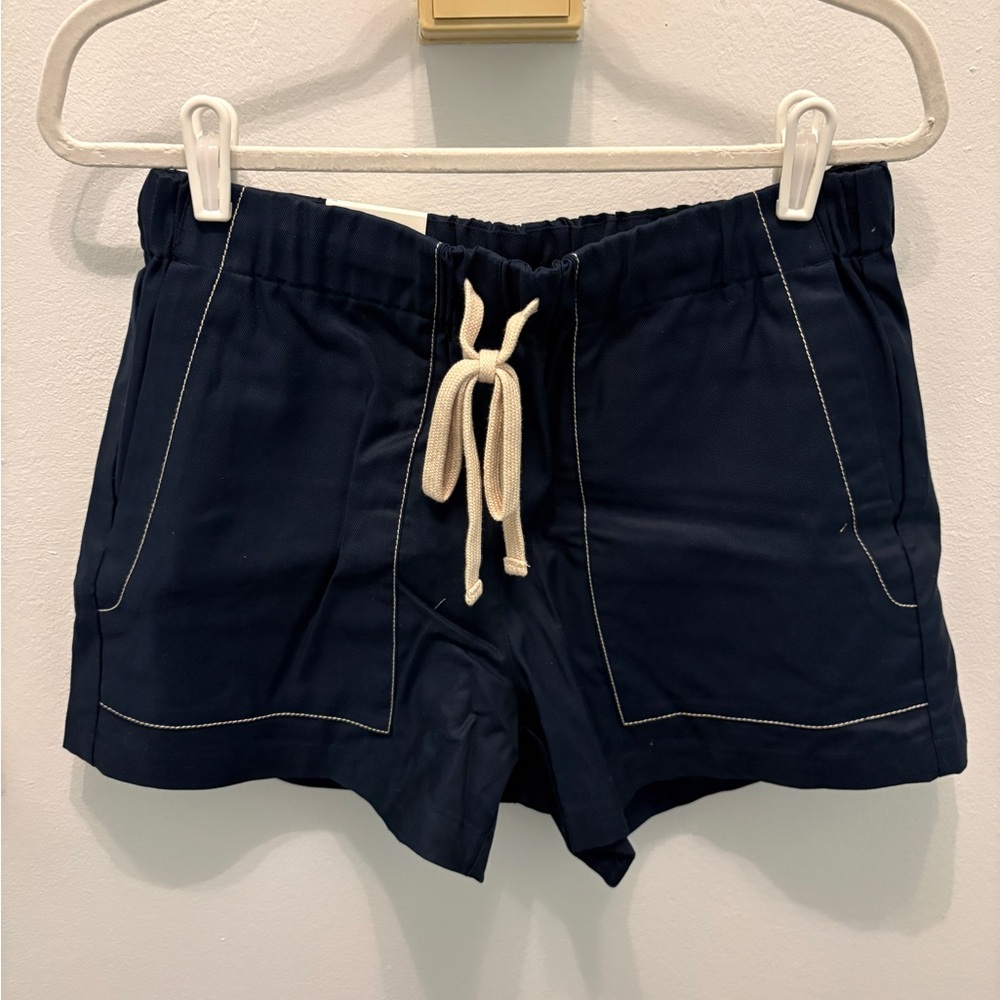 Navy Women's Shorts with Drawstring